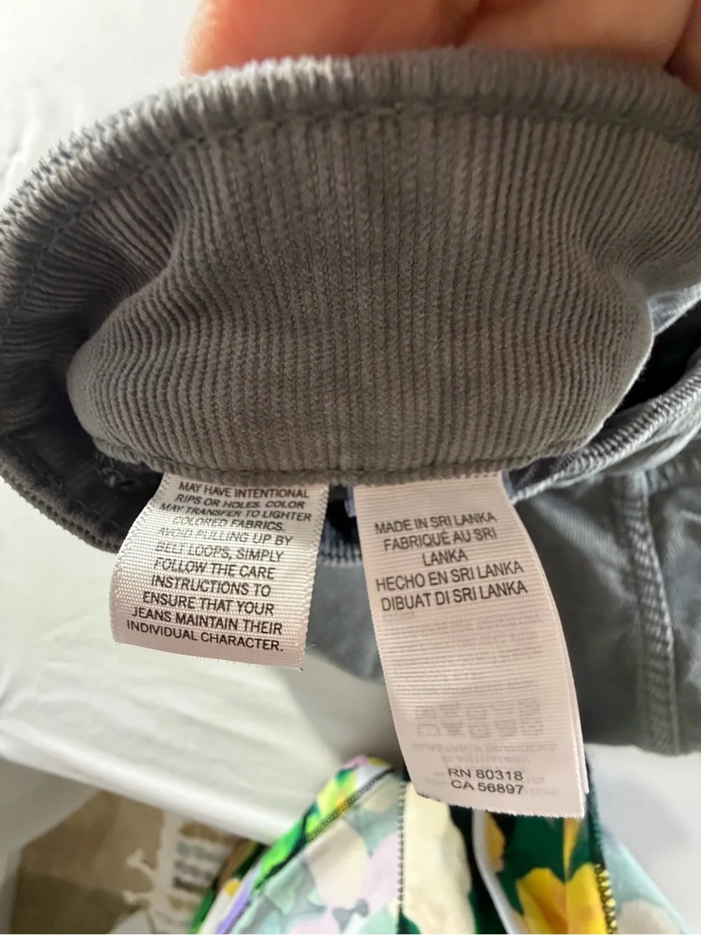 Lucky Brand 121 Slim Gray Corduroy Pants 34x32 Stretch Cord